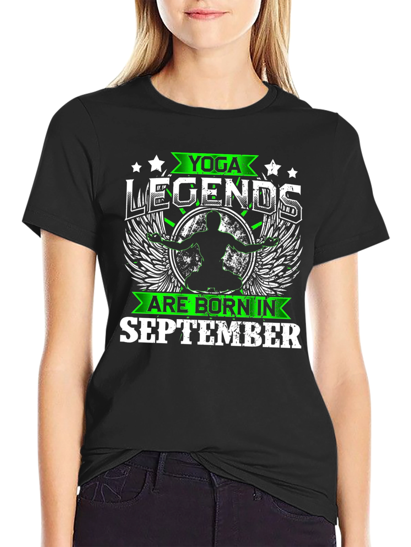 Yoga Legends Born in September Black T-Shirt