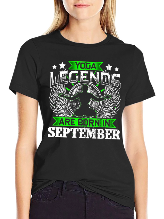 Yoga Legends Born in September Black T-Shirt