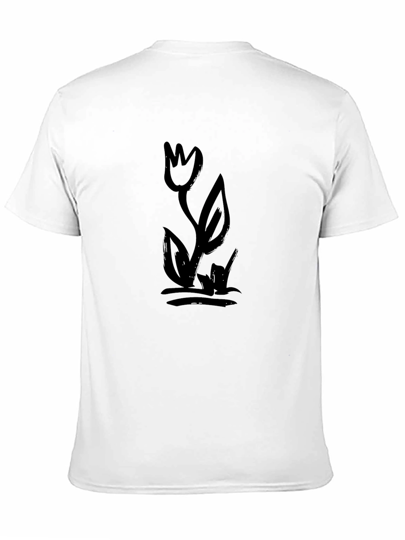 Black Tulip Graphic Tee - Modern Style