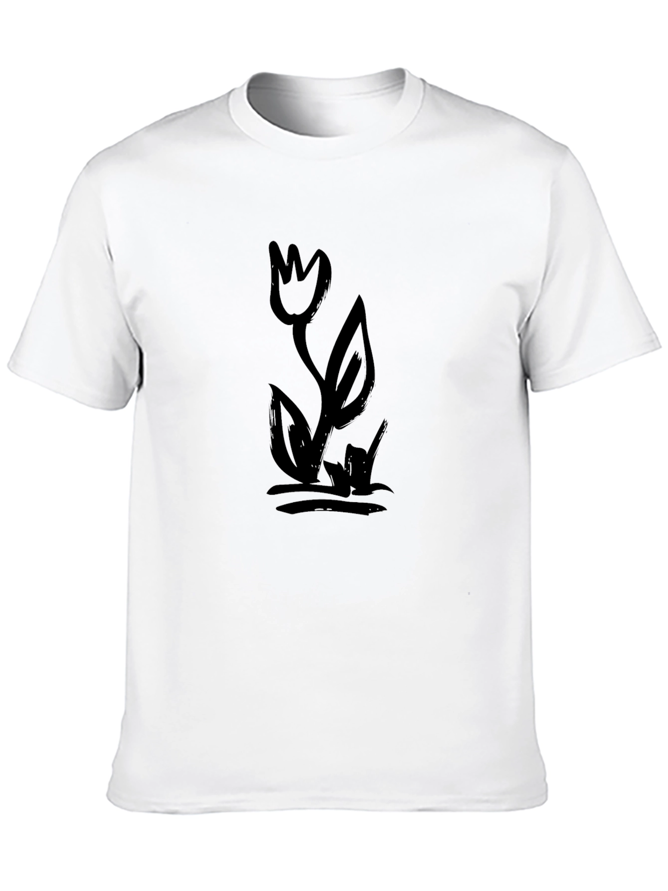 Black Tulip Graphic Tee - Modern Style