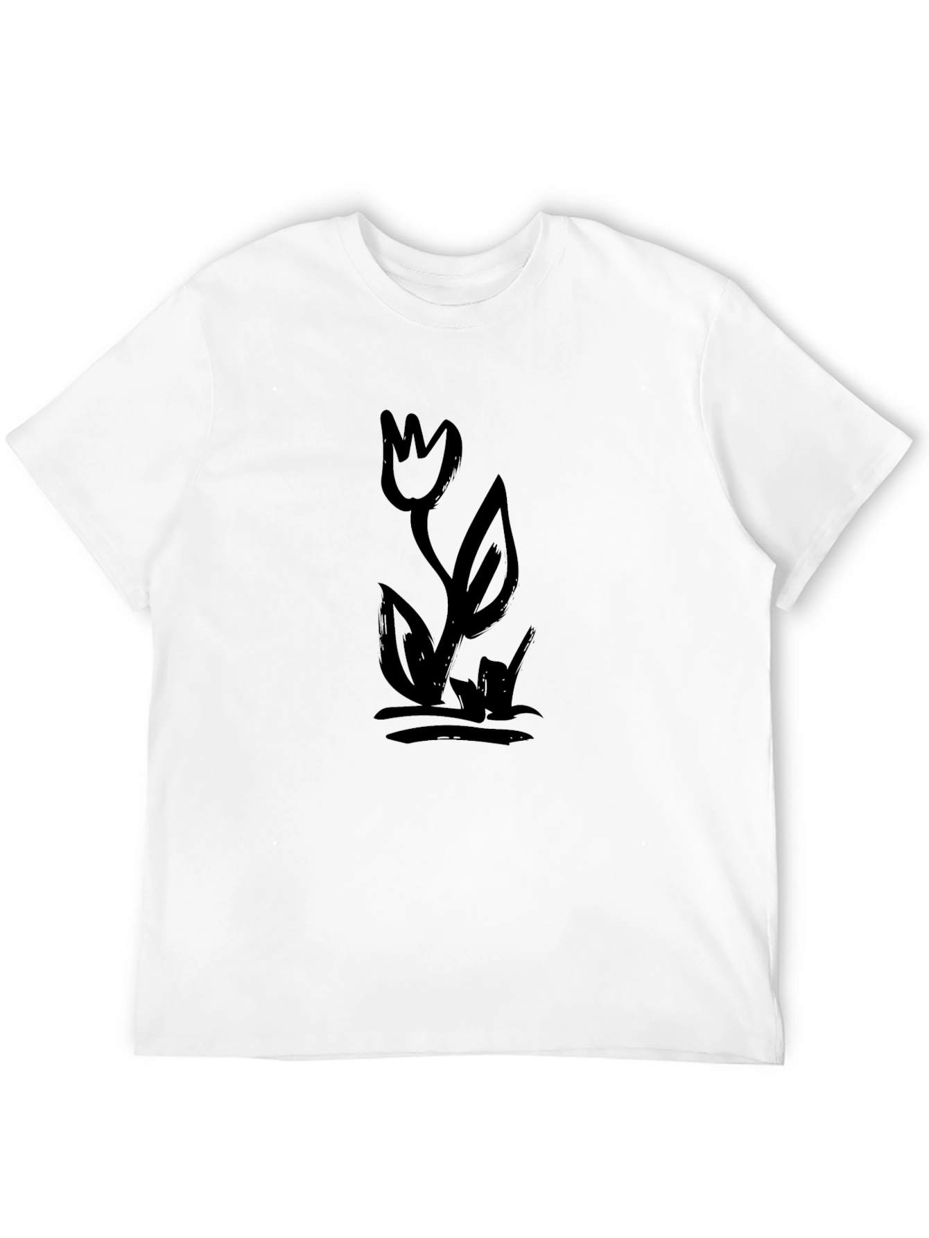 Black Tulip Graphic Tee - Modern Style