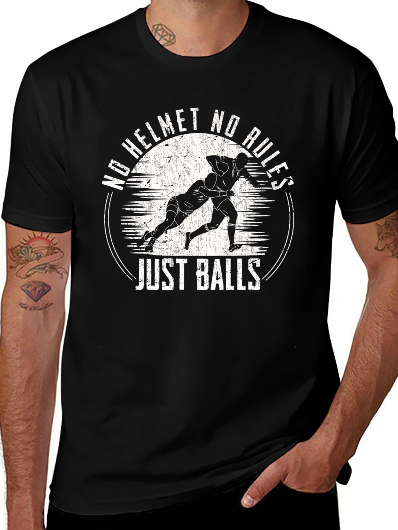 No Helmet No Rules Just Balls Graphic Tee