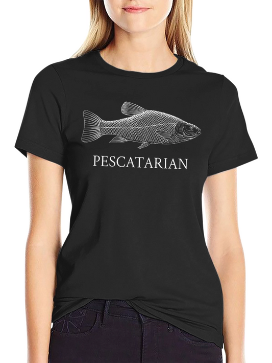 Pescetarian Fish Graphic Tee - Unisex Black T-Shirt
