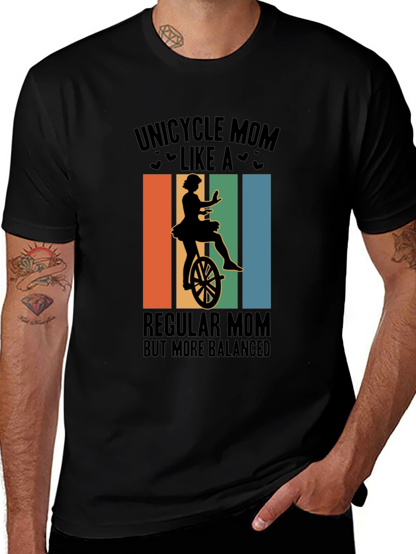 Unicycle Mom Graphic Tee - Balanced & Fun!
