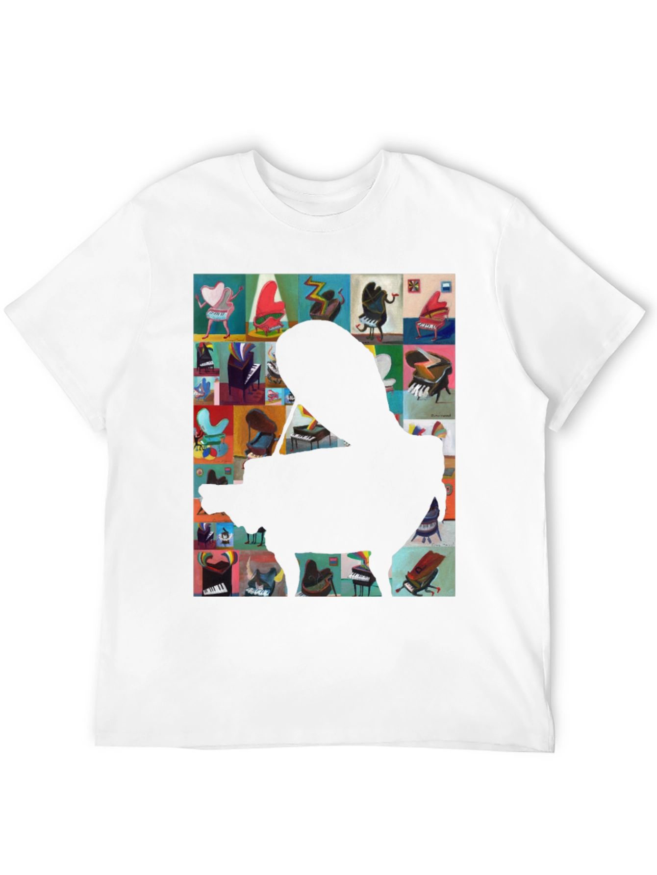Piano Art Graphic Tee - Music Lover T-Shirt