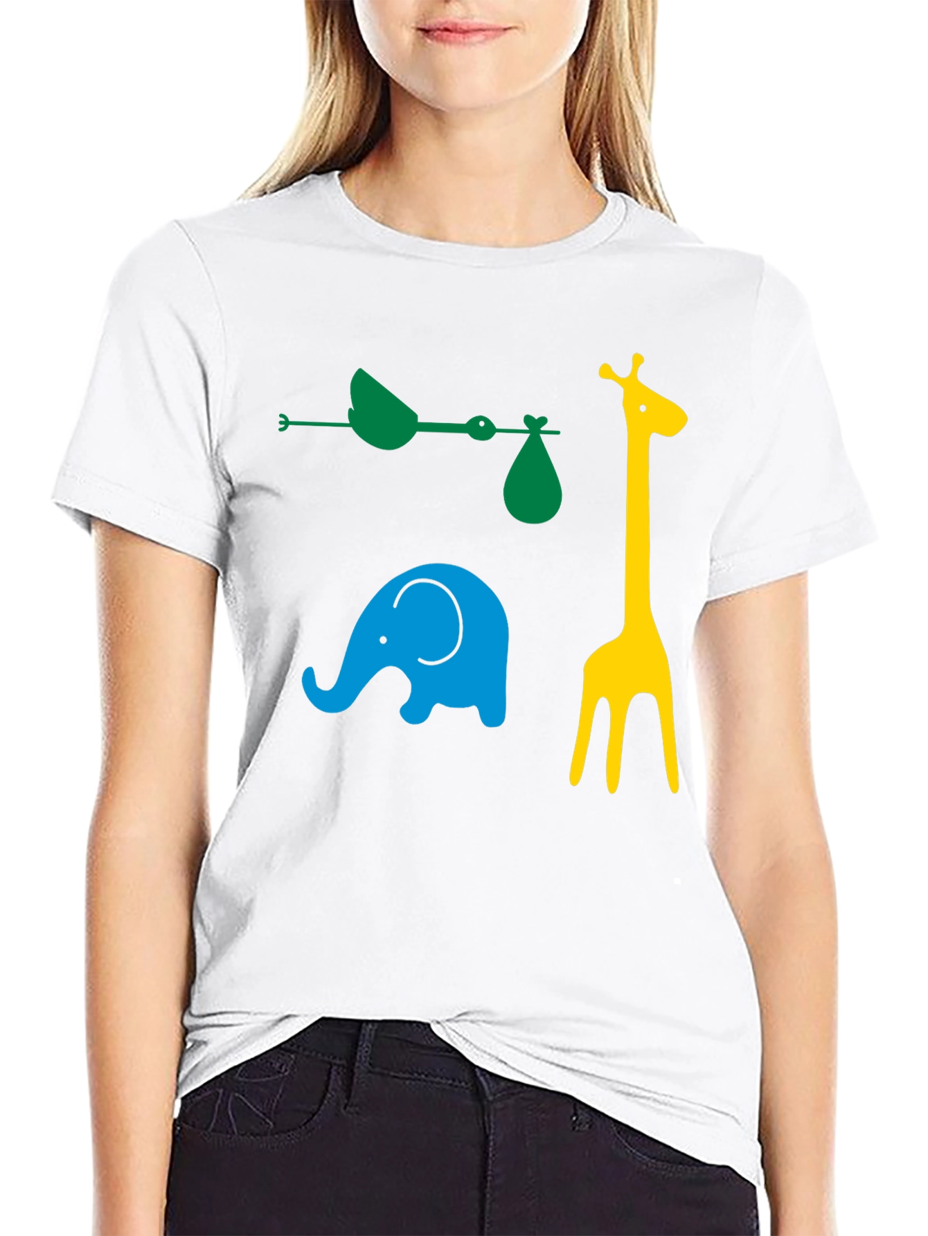 Fun Animals Graphic Tee - Black Cotton Casual Shirt