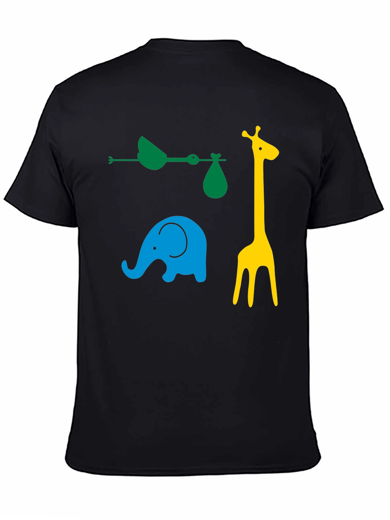 Fun Animals Graphic Tee - Black Cotton Casual Shirt