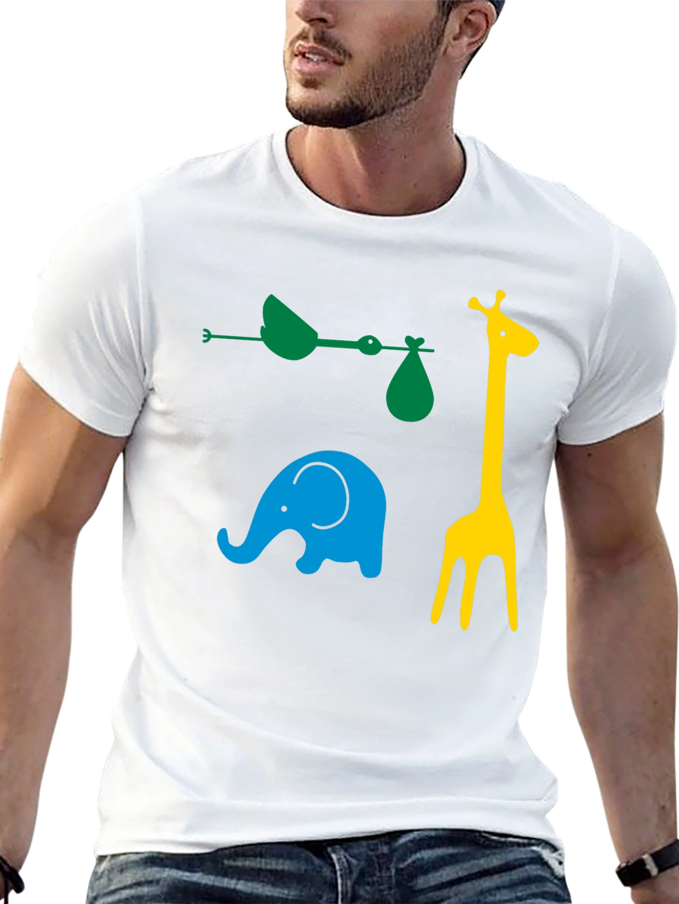 Fun Animals Graphic Tee - Black Cotton Casual Shirt