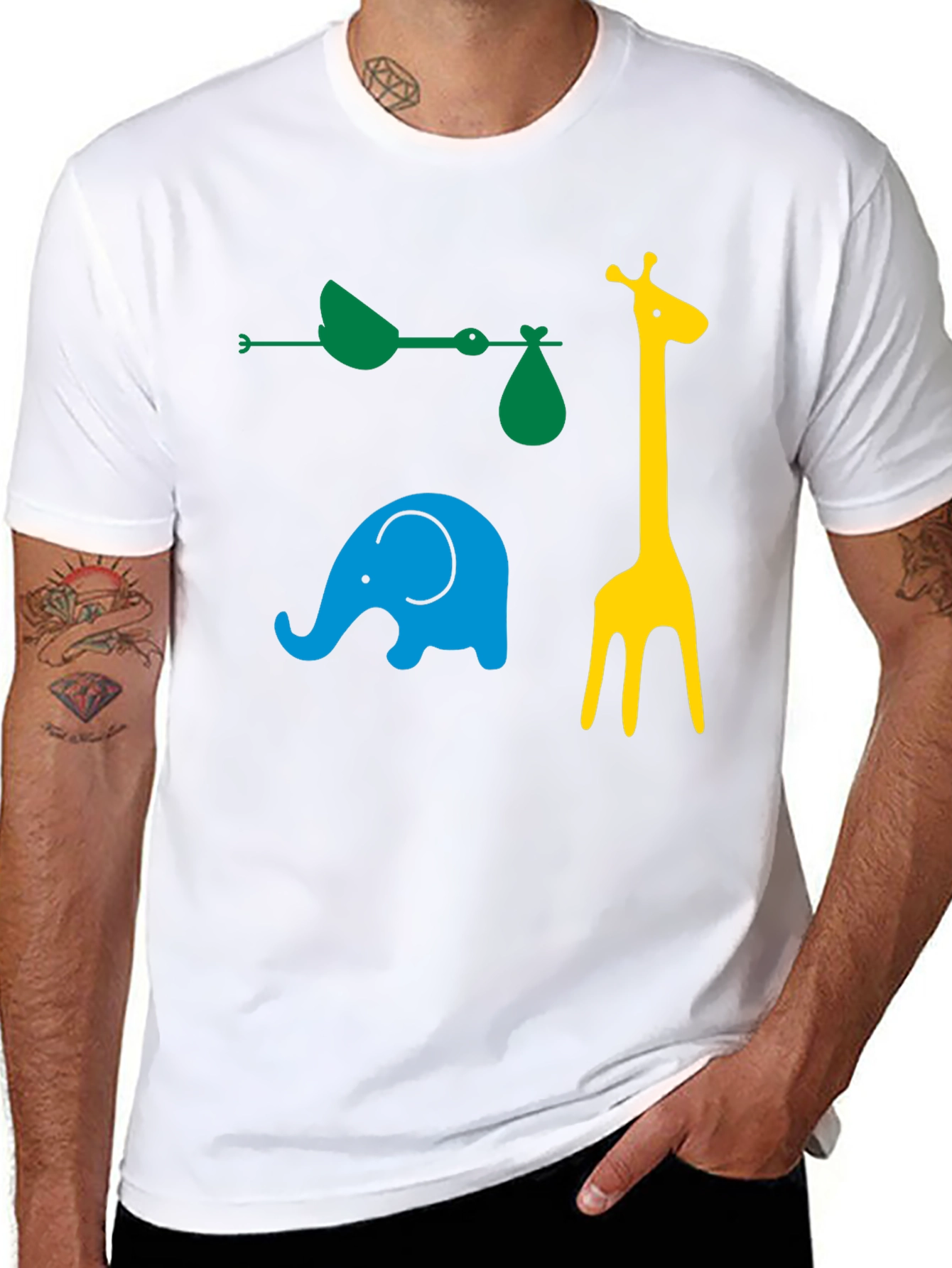 Fun Animals Graphic Tee - Black Cotton Casual Shirt