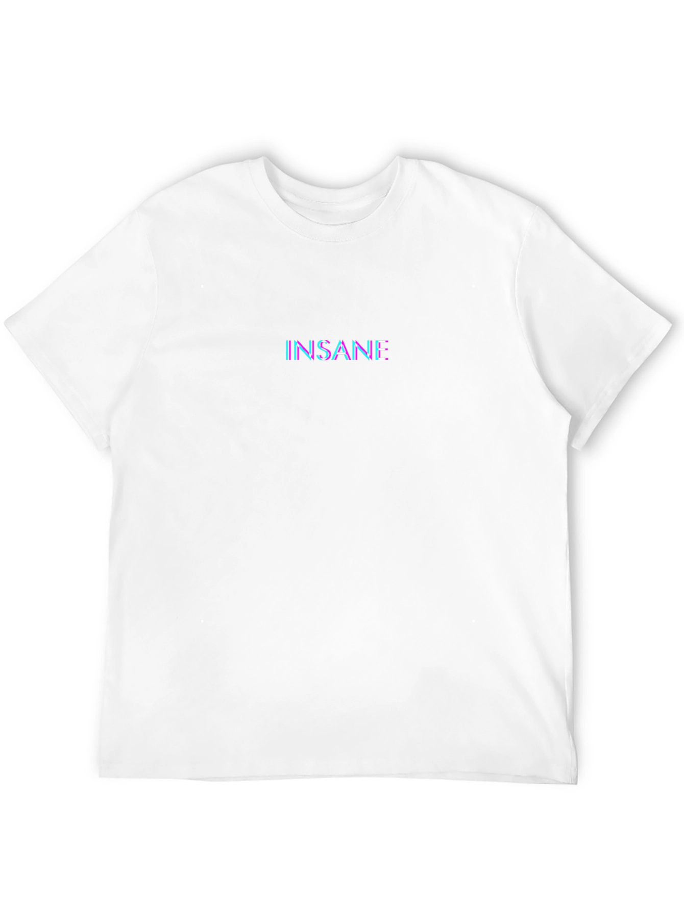 Insane Glitch Text Graphic Black T-Shirt