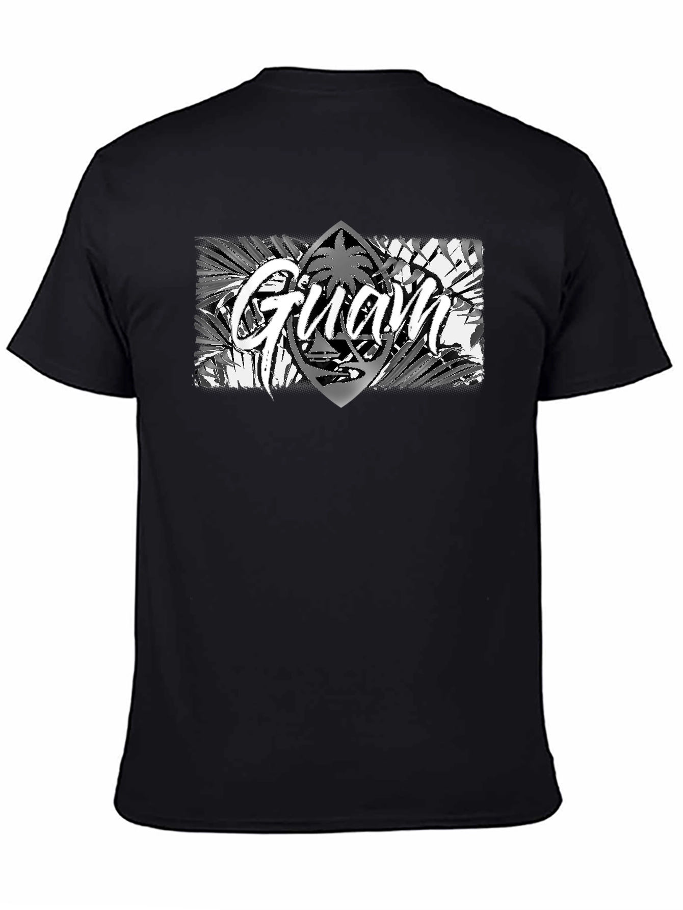 Guam Island Style Graphic T-Shirt - Black