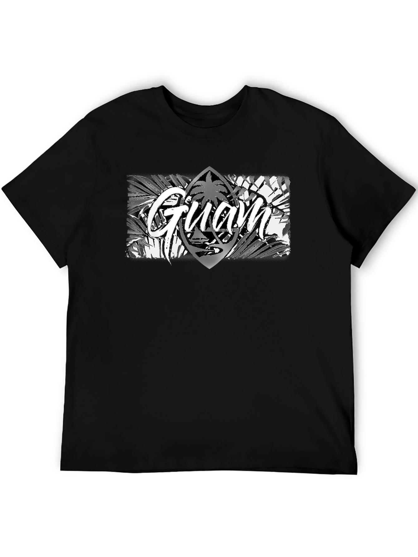Guam Island Style Graphic T-Shirt - Black
