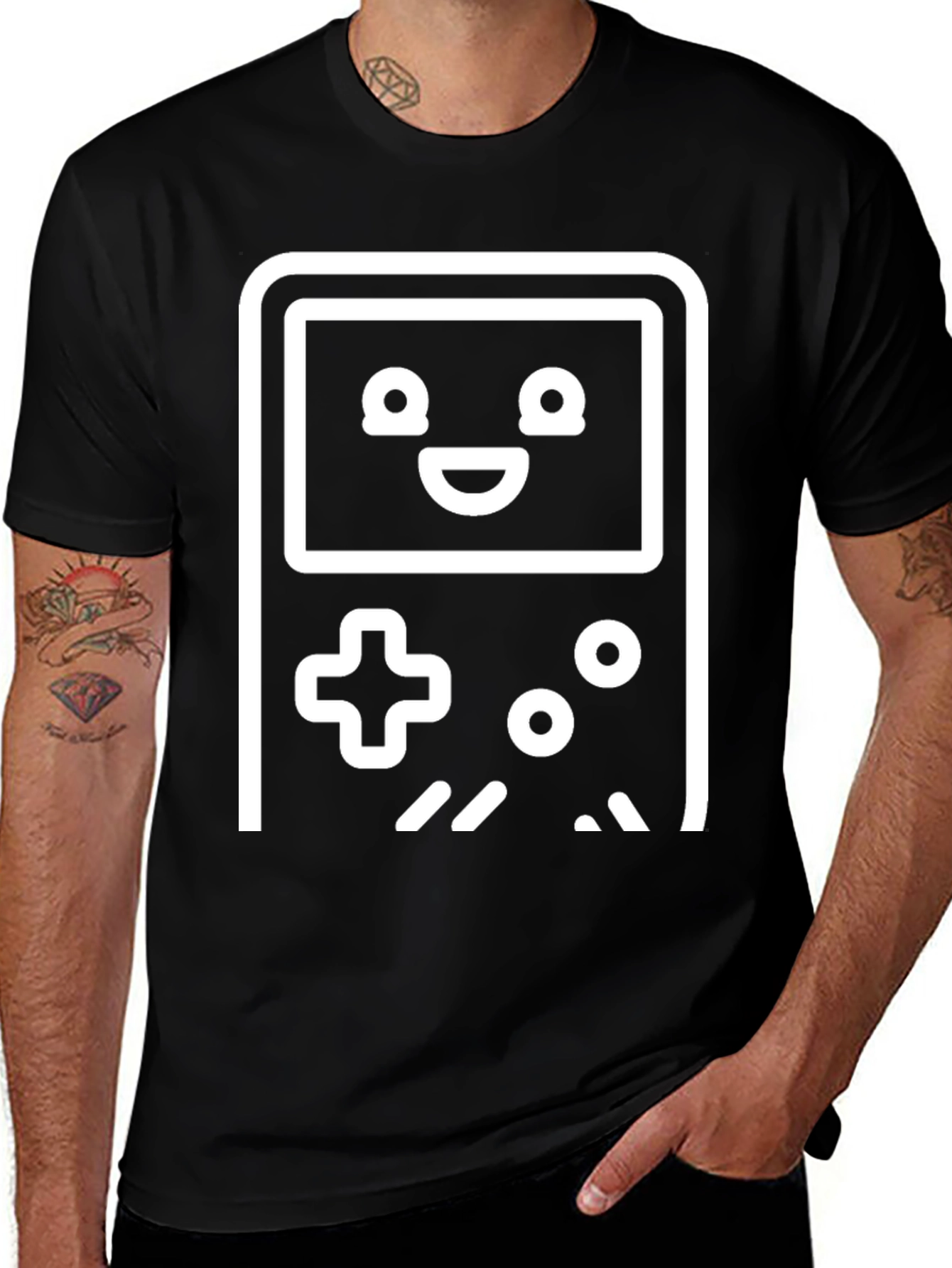Retro Gamer Tee - Black Cotton Gaming T-Shirt
