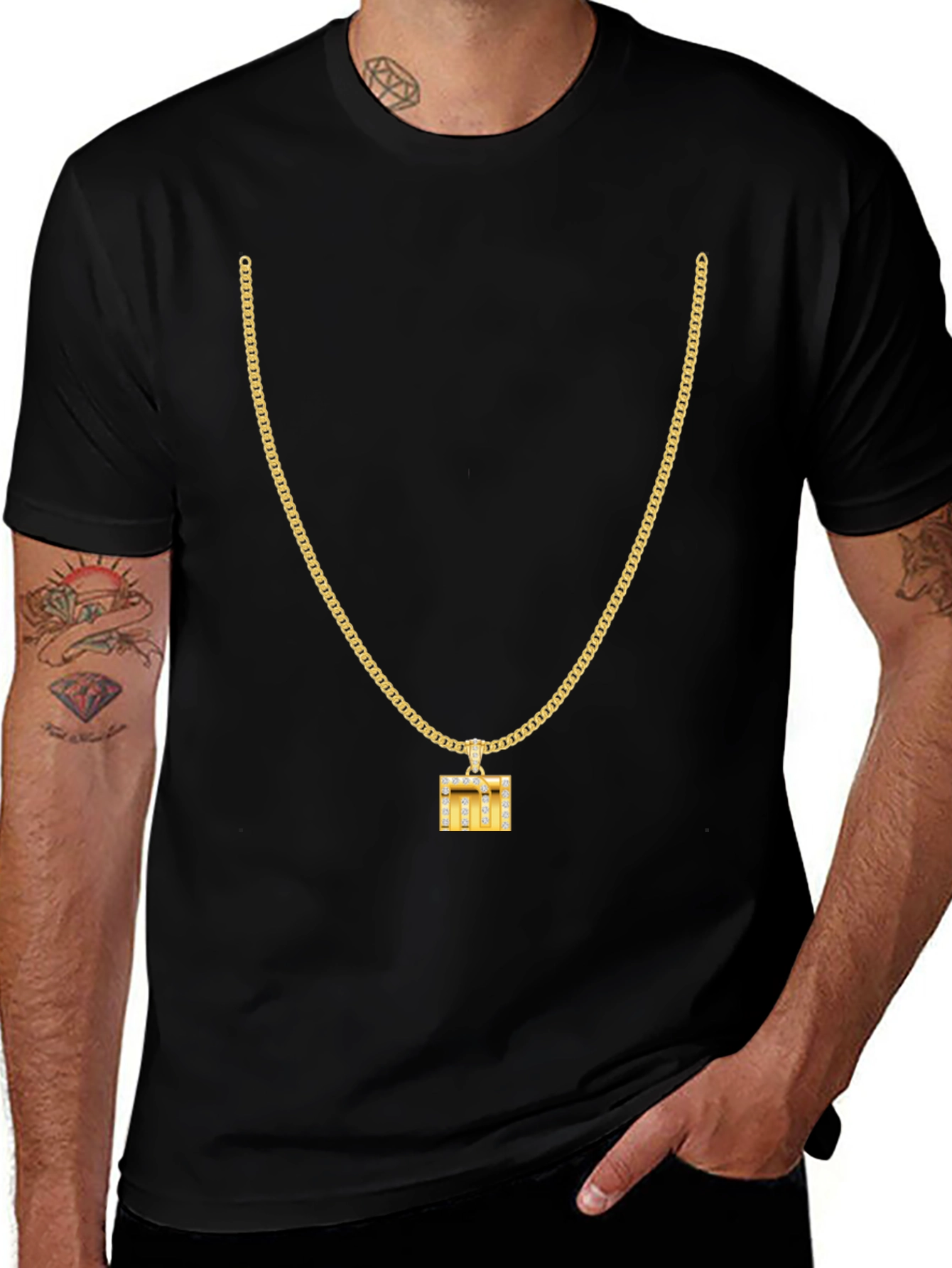 Gold Chain & Pendant T-Shirt