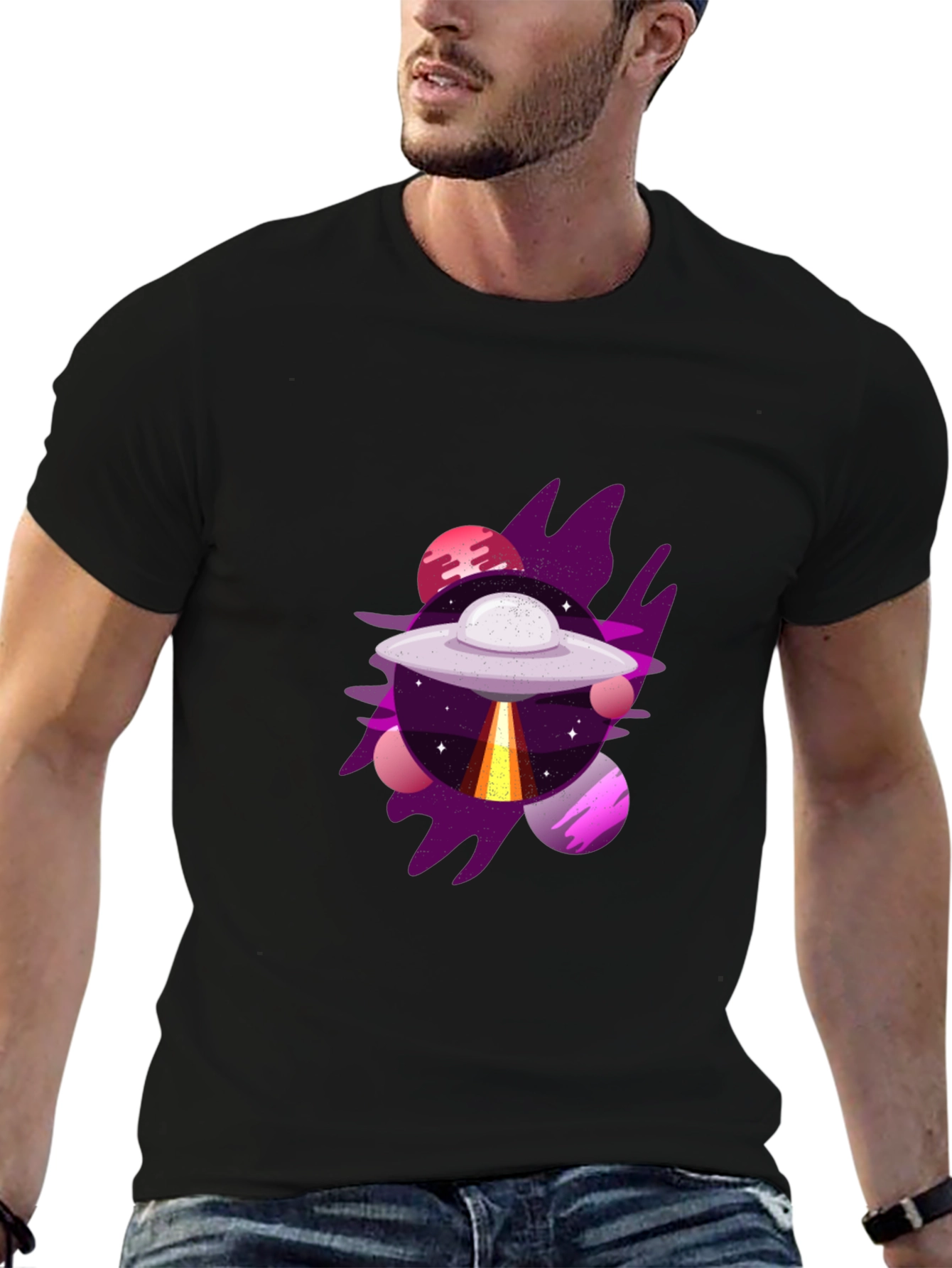 UFO Graphic Tee - Mens Black T-Shirt