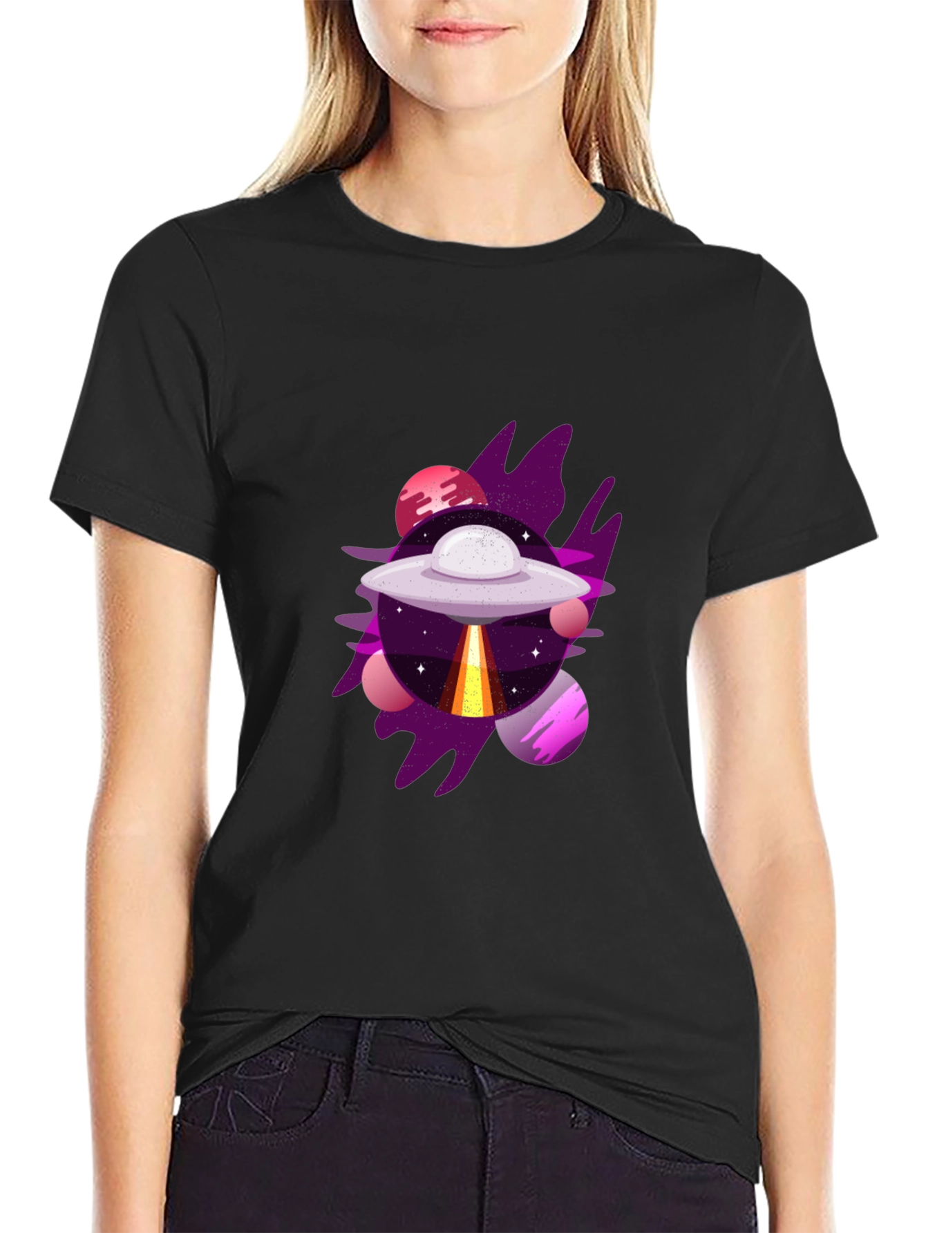 UFO Graphic Tee - Mens Black T-Shirt