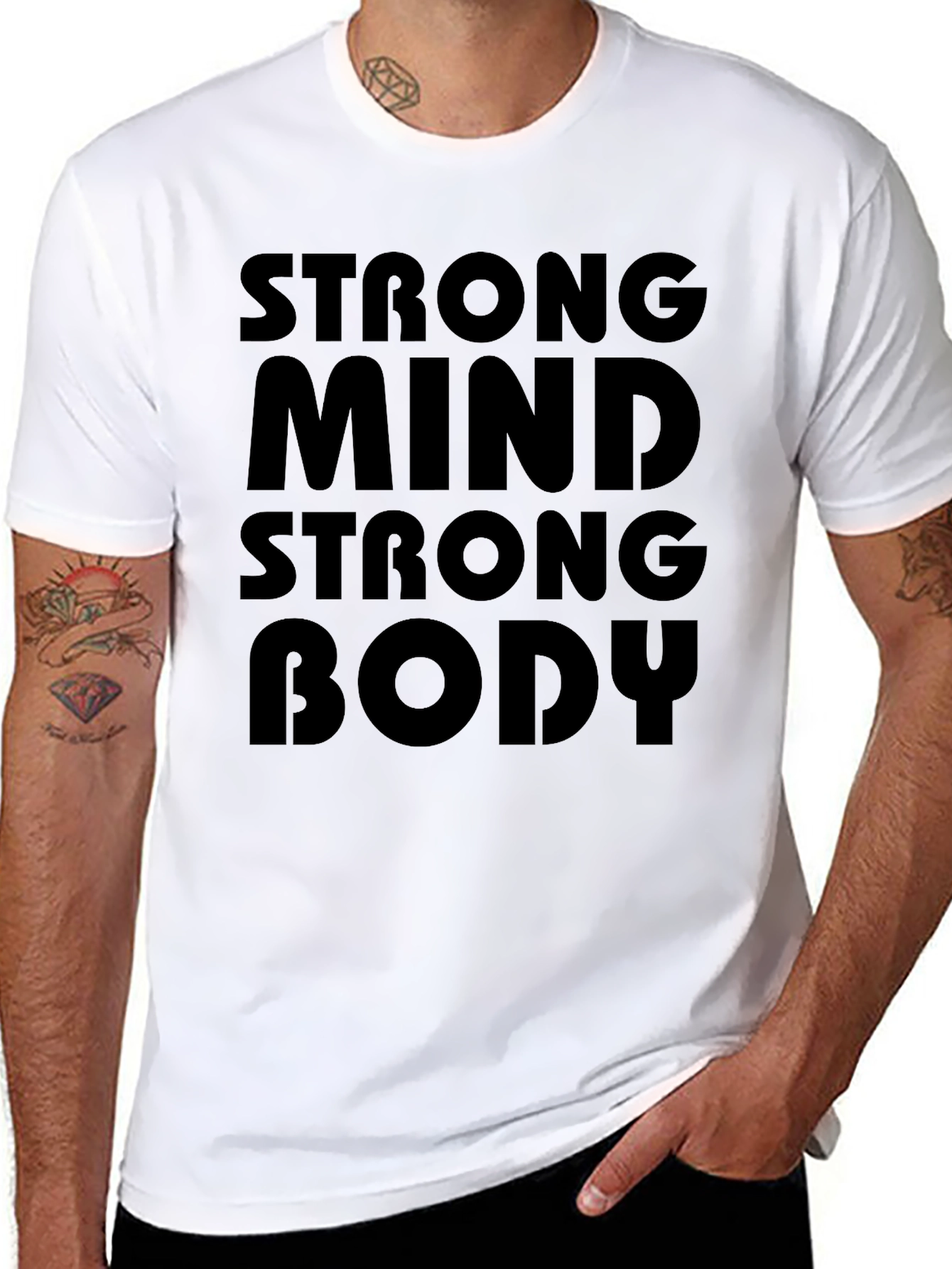 Strong Mind Strong Body Graphic Tee - Black