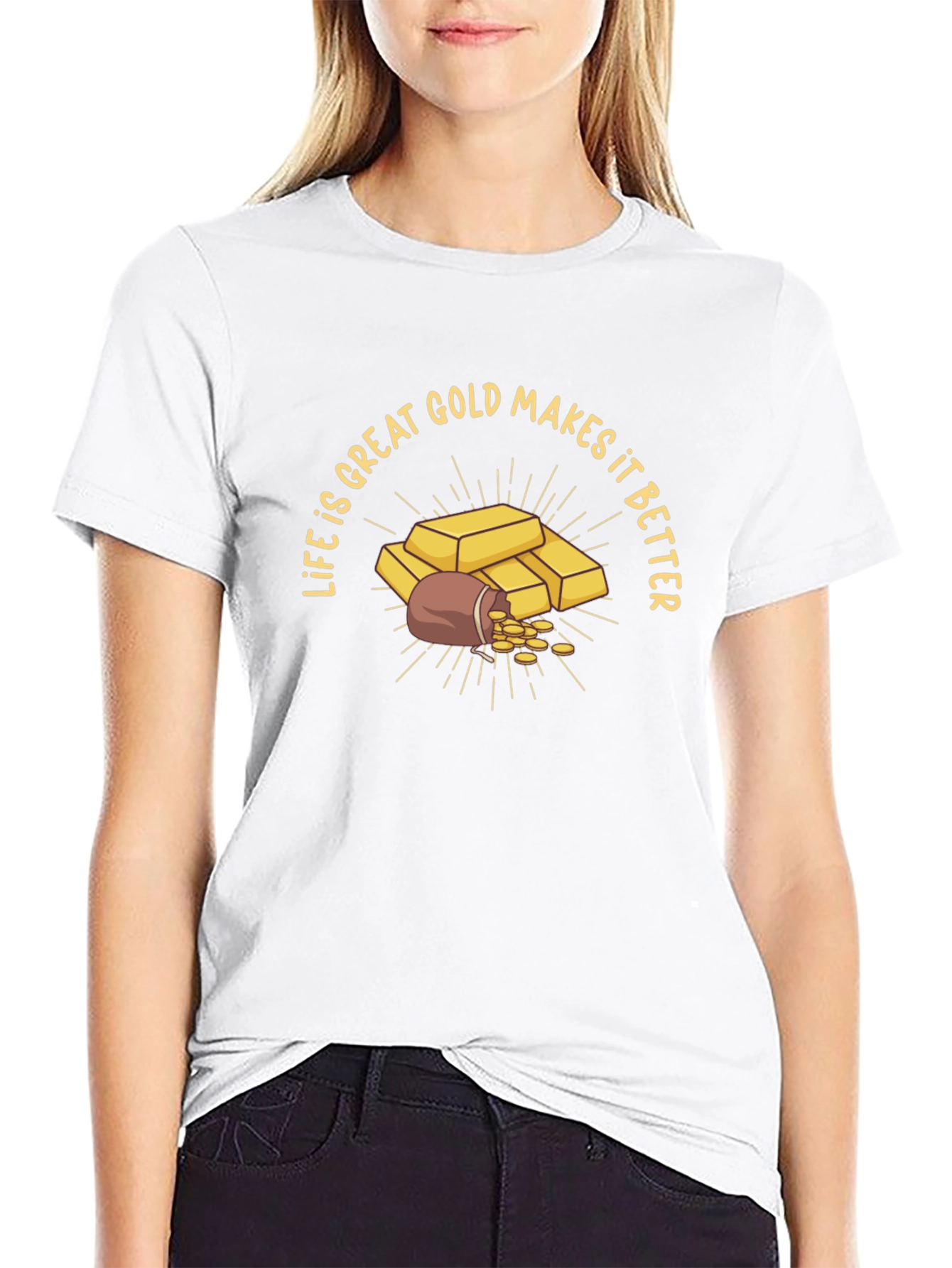 Life is Great Gold Makes it Better Graphic T-Shirt