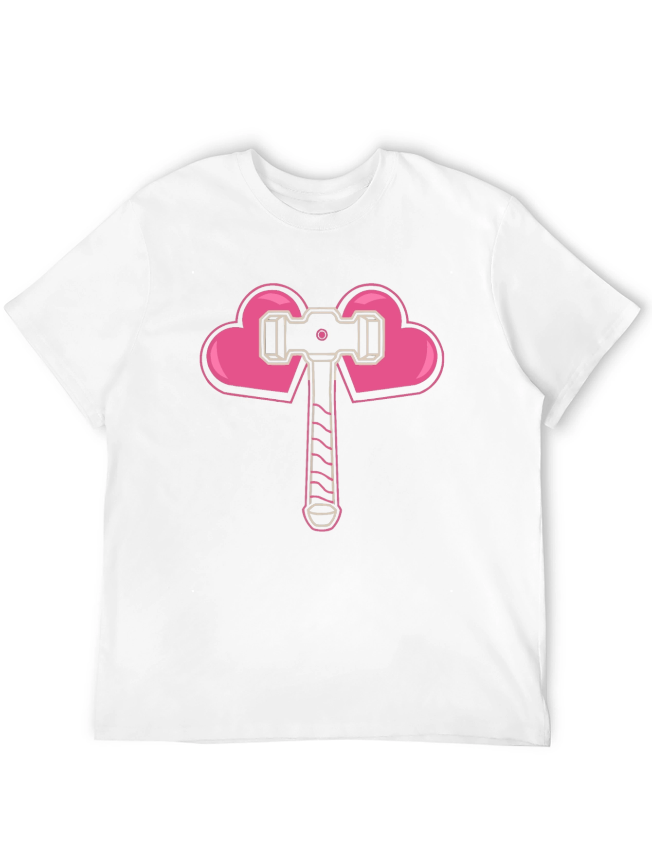 Heart Hammer Graphic Tee - Black Cotton Casual T-Shirt