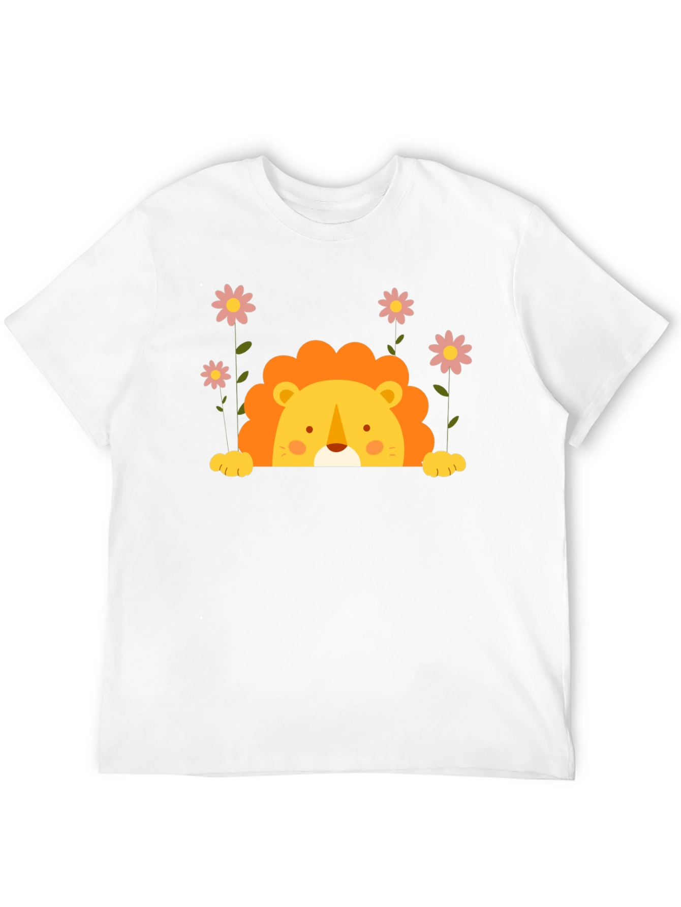 Cute Lion Graphic Tee - Black Unisex T-Shirt