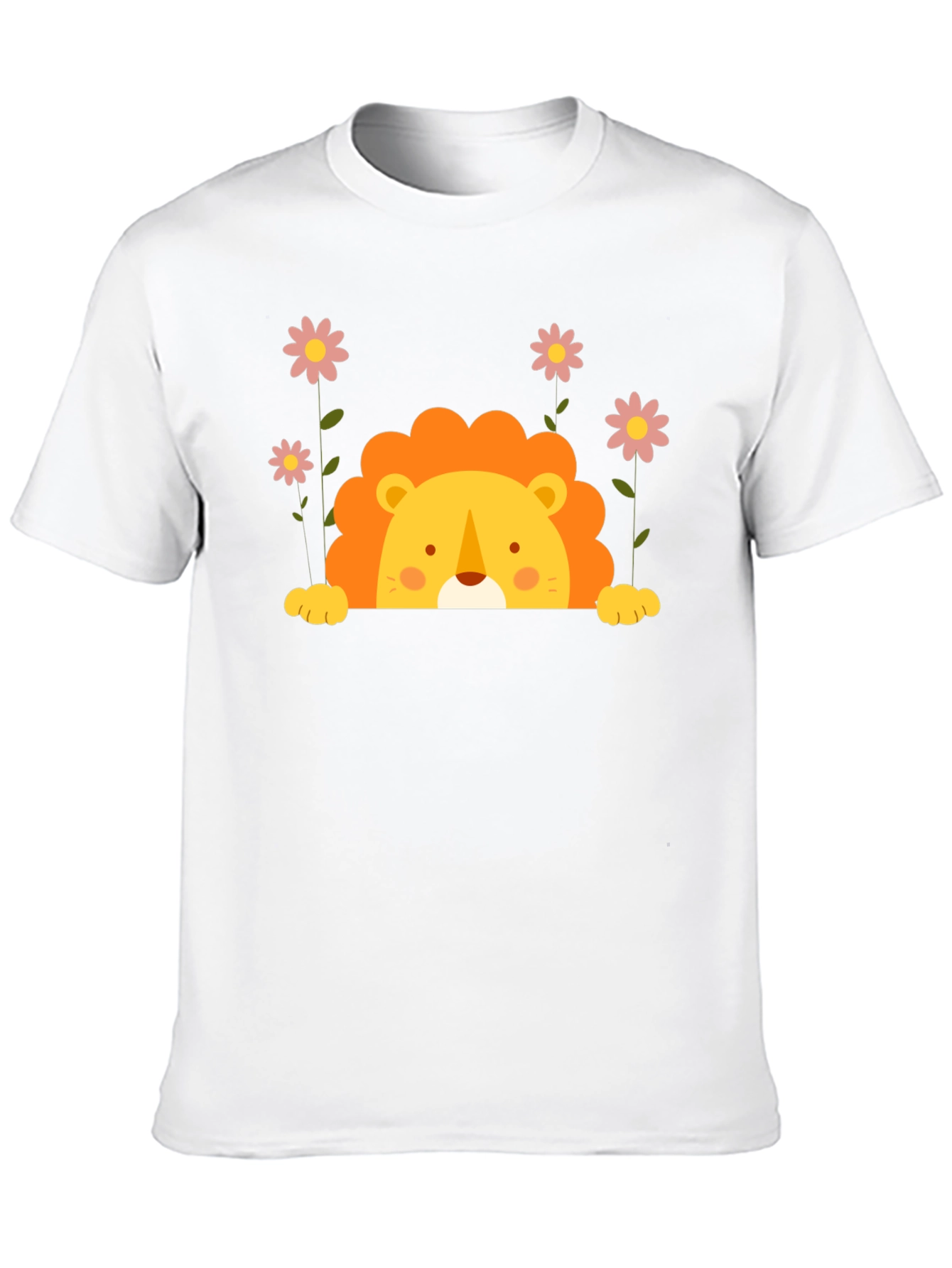 Cute Lion Graphic Tee - Black Unisex T-Shirt