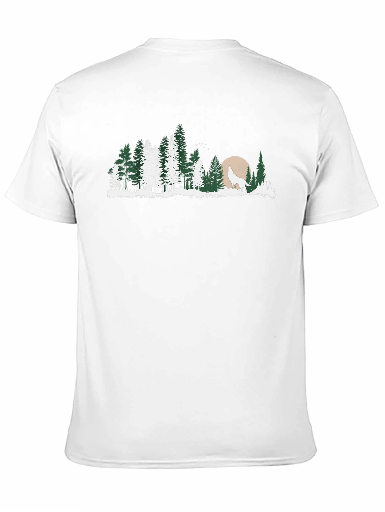 Wolf Howling at Moon Forest T-Shirt
