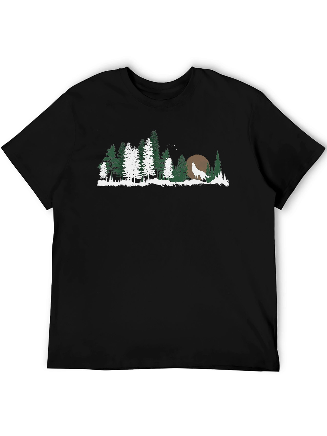 Wolf Howling at Moon Forest T-Shirt