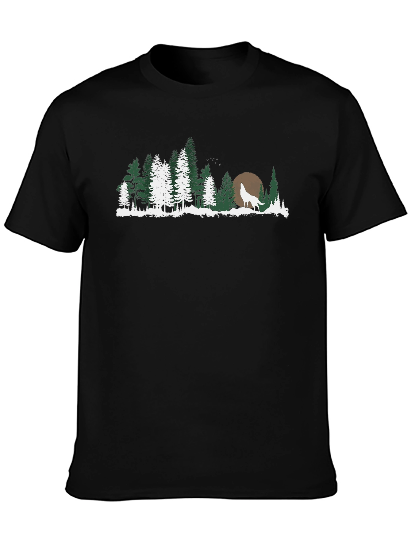 Wolf Howling at Moon Forest T-Shirt