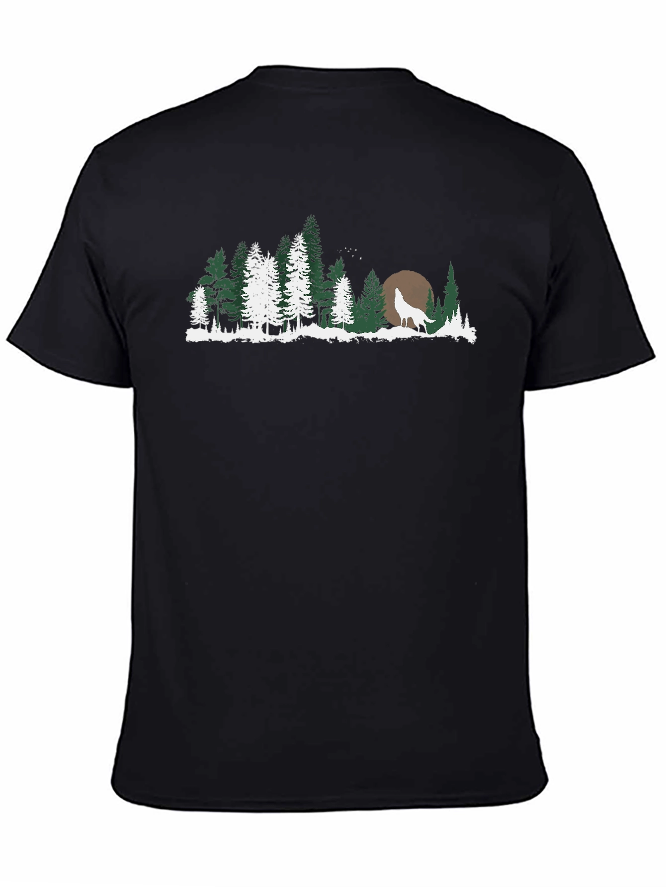 Wolf Howling at Moon Forest T-Shirt