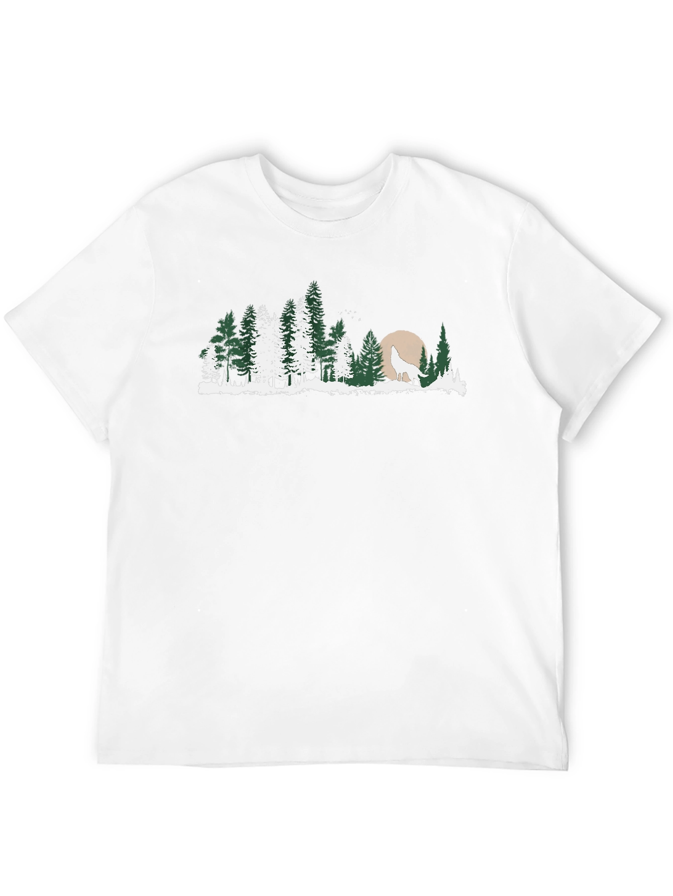 Wolf Howling at Moon Forest T-Shirt