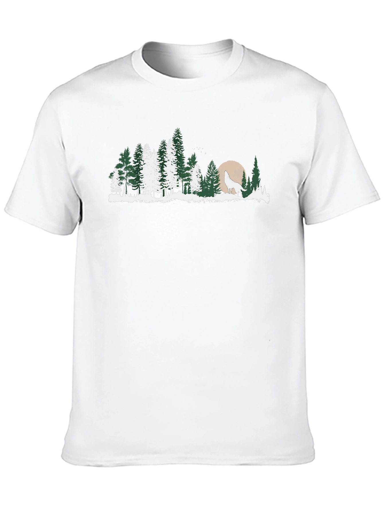 Wolf Howling at Moon Forest T-Shirt