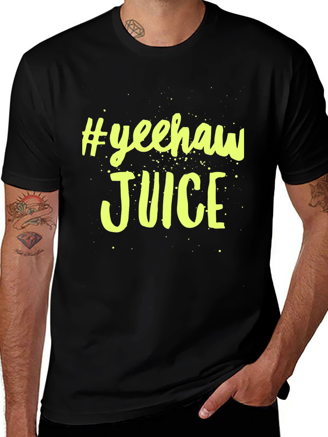 #Yeehaw Juice Graphic Black T-Shirt