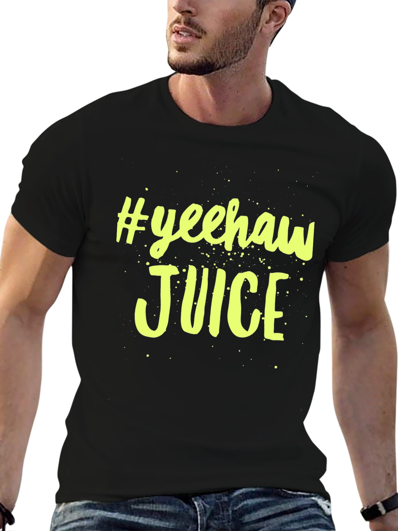 #Yeehaw Juice Graphic Black T-Shirt