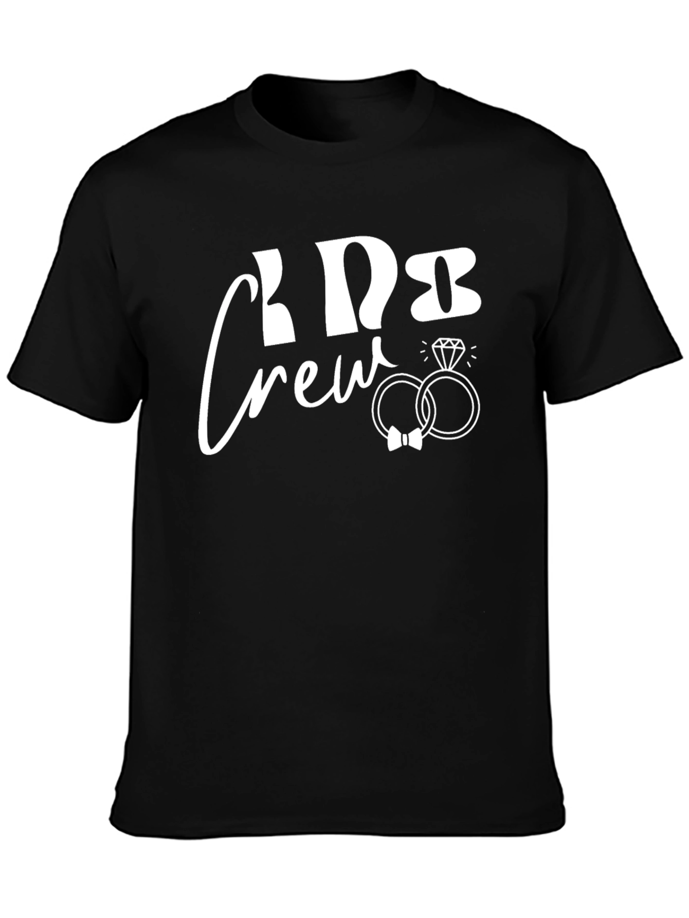 Bride Crew Black T-Shirt with Ring Graphic