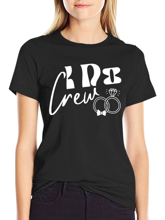 Bride Crew Black T-Shirt with Ring Graphic