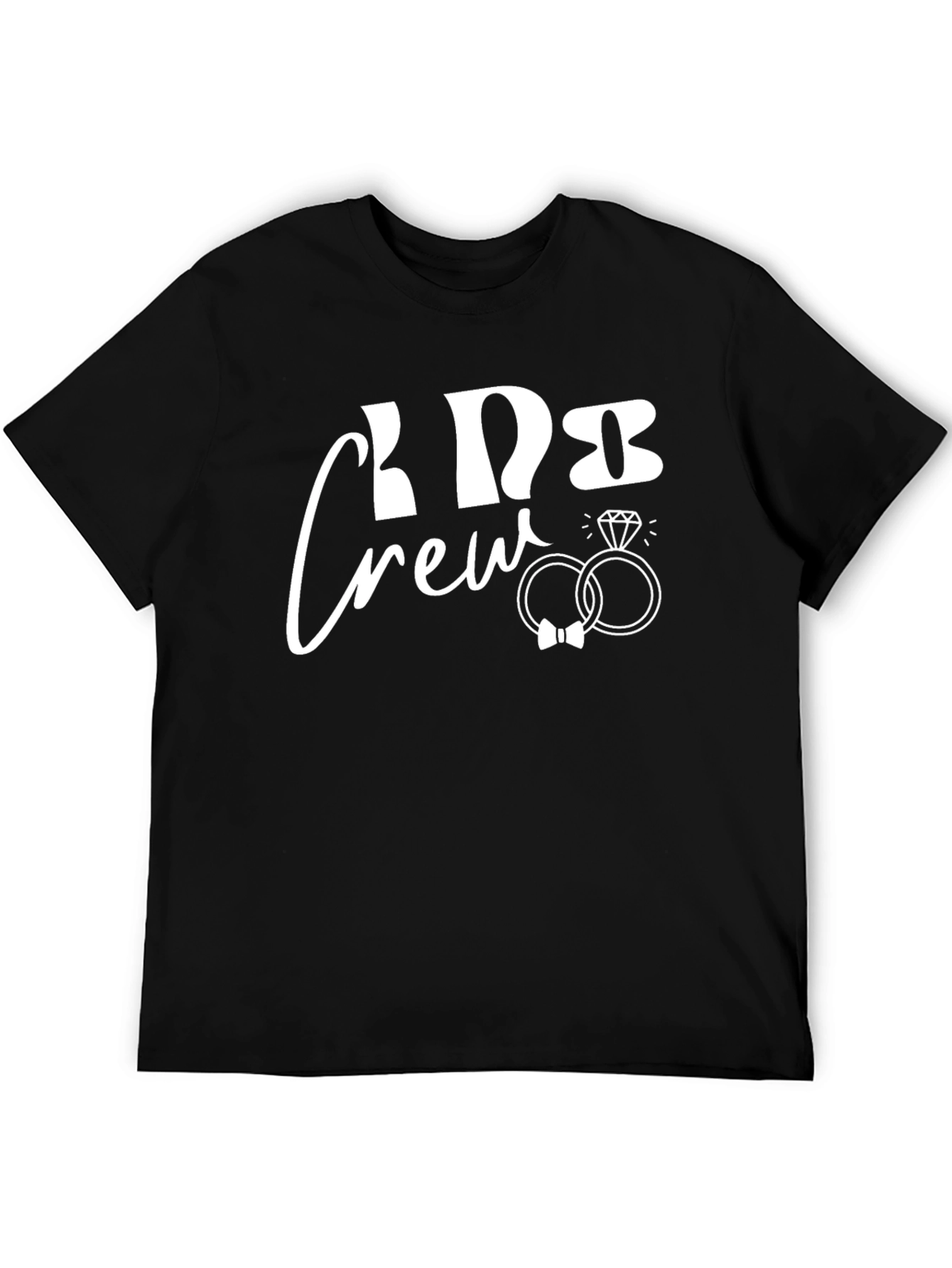 Bride Crew Black T-Shirt with Ring Graphic
