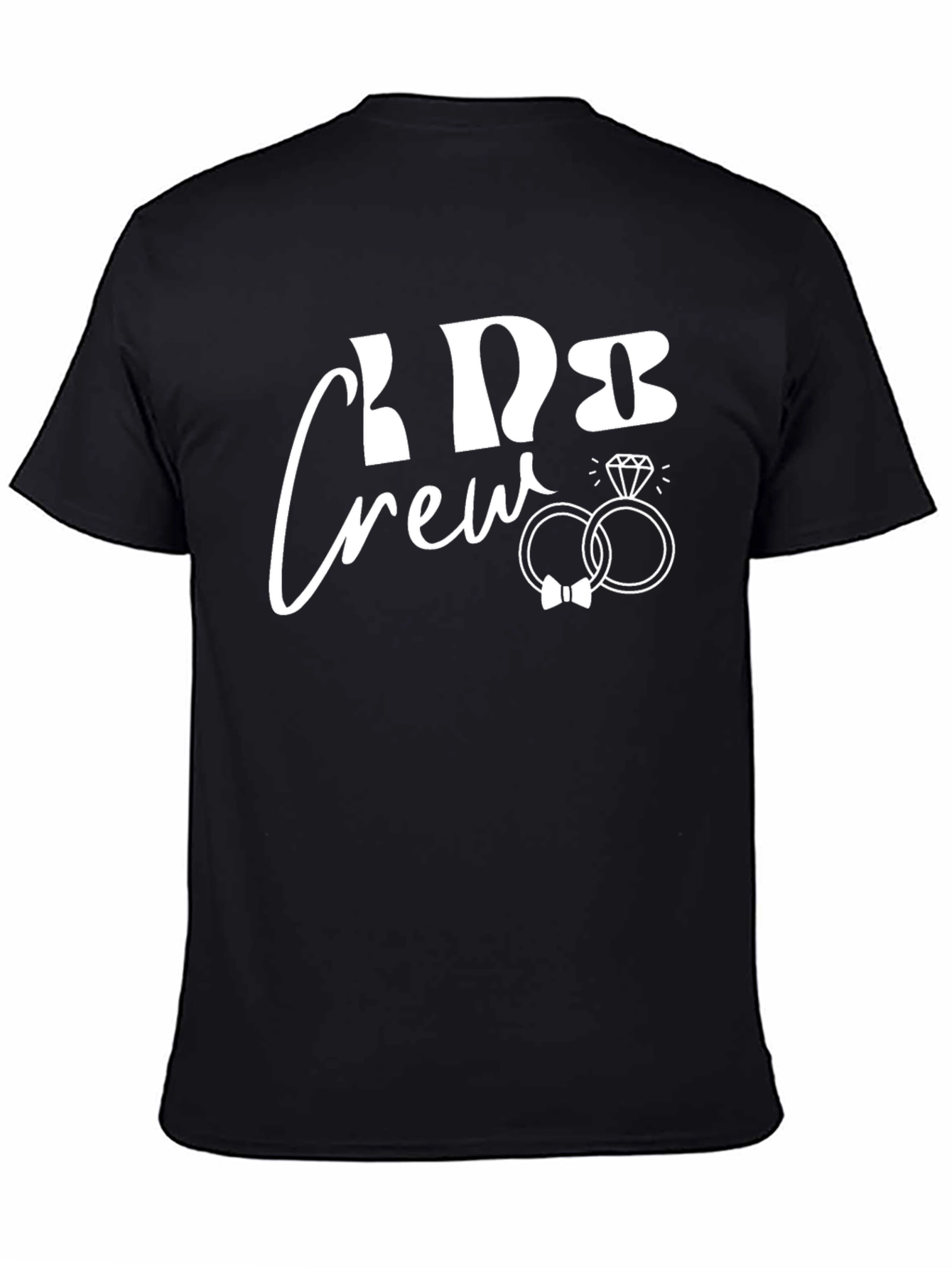 Bride Crew Black T-Shirt with Ring Graphic
