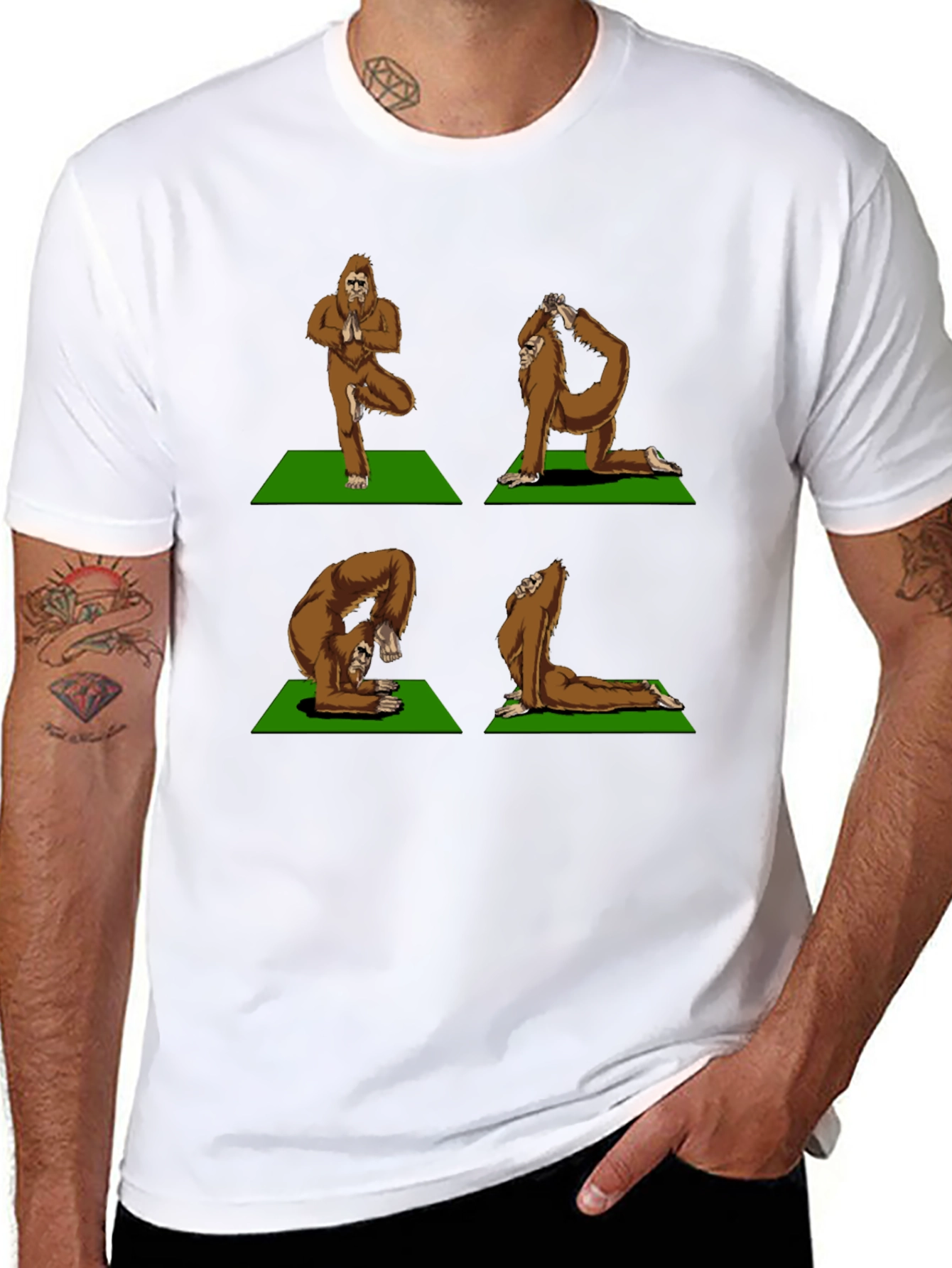Yoga Bigfoot T-Shirt - Flexible Sasquatch Tee