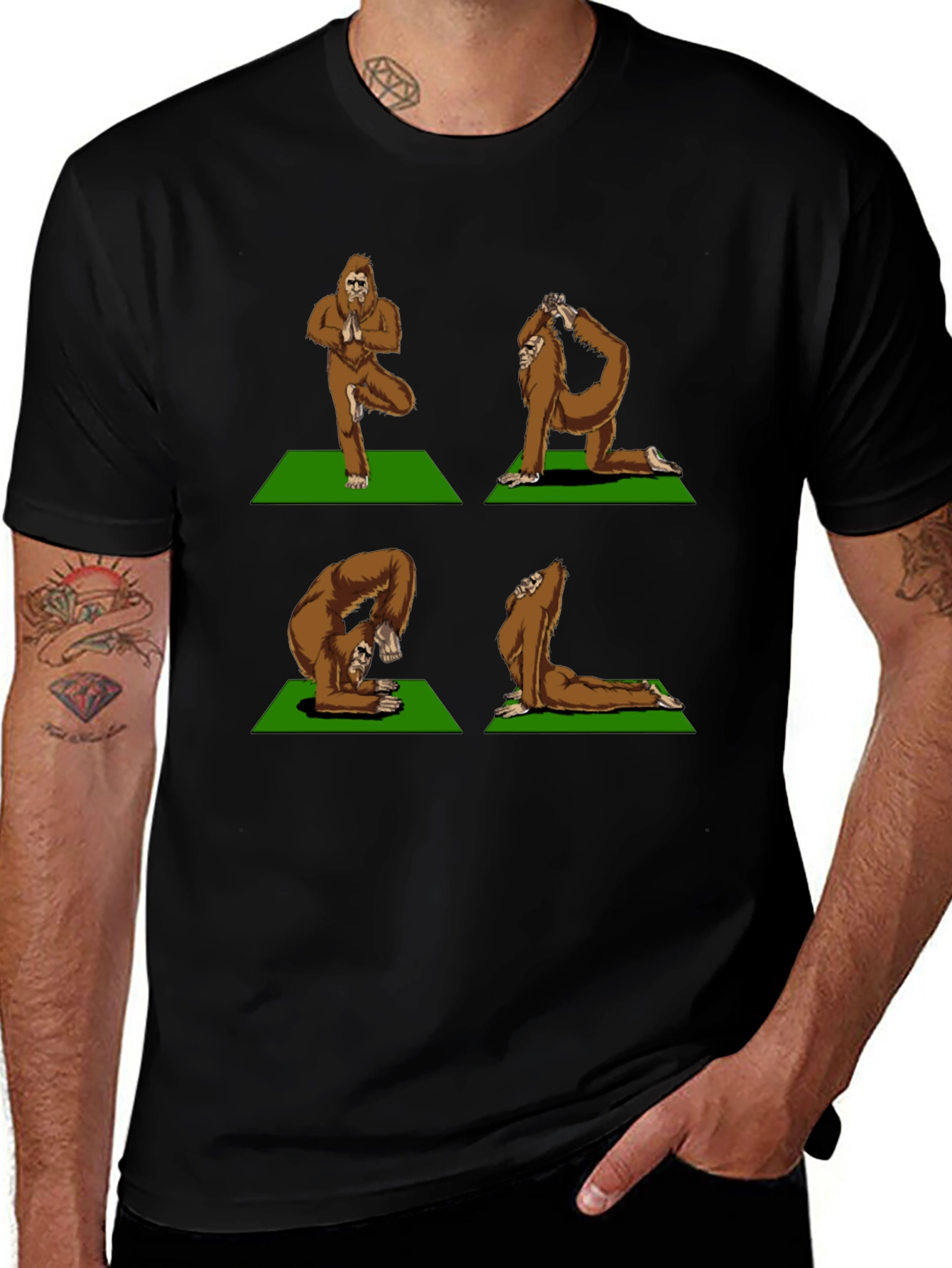 Yoga Bigfoot T-Shirt - Flexible Sasquatch Tee