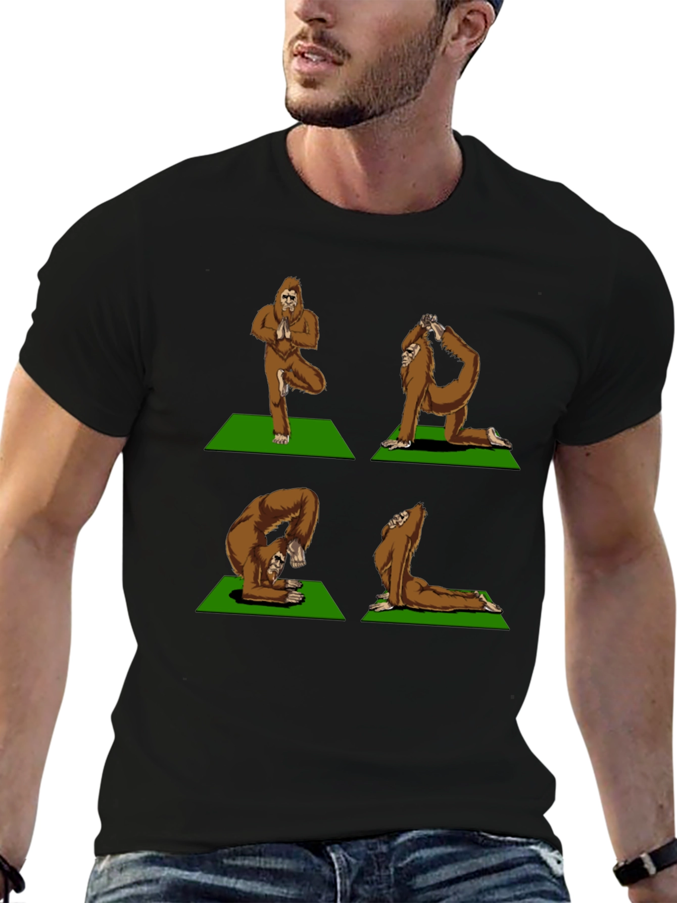 Yoga Bigfoot T-Shirt - Flexible Sasquatch Tee