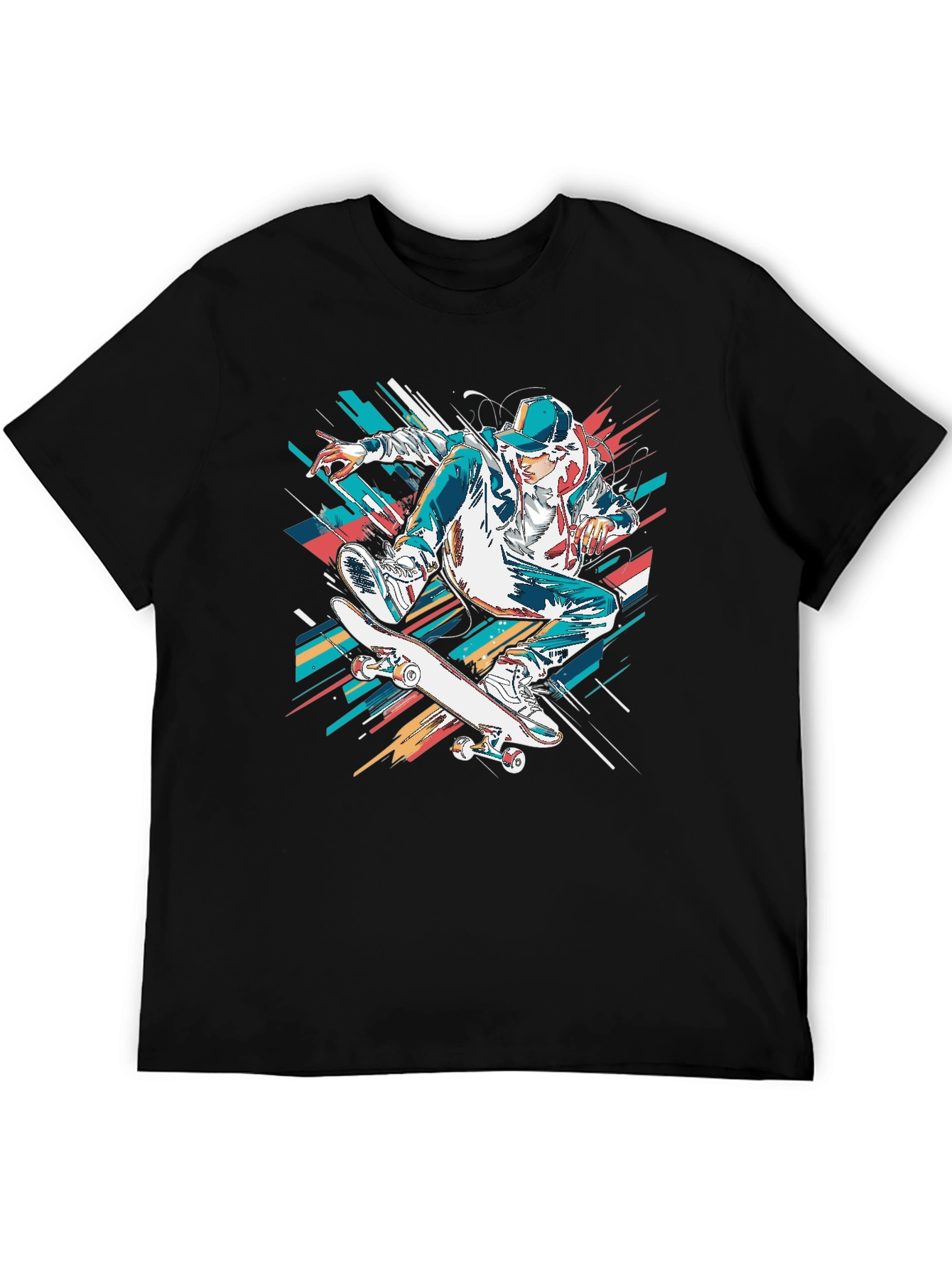 Skateboarder Graphic Black T-Shirt