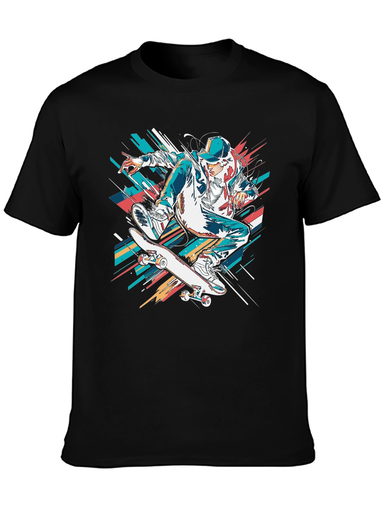 Skateboarder Graphic Black T-Shirt