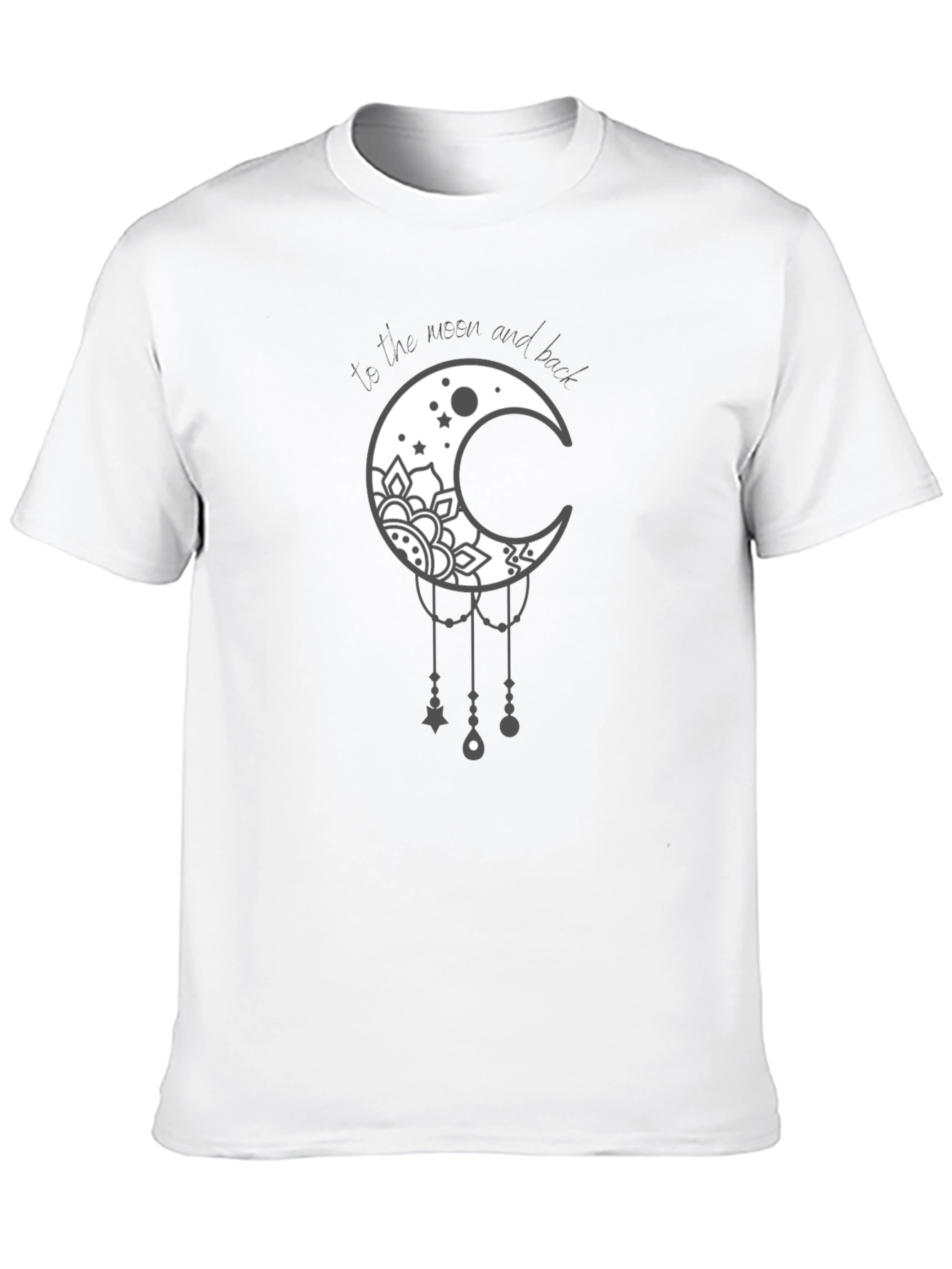Moon and Back Graphic Tee - Stylish Celestial Design