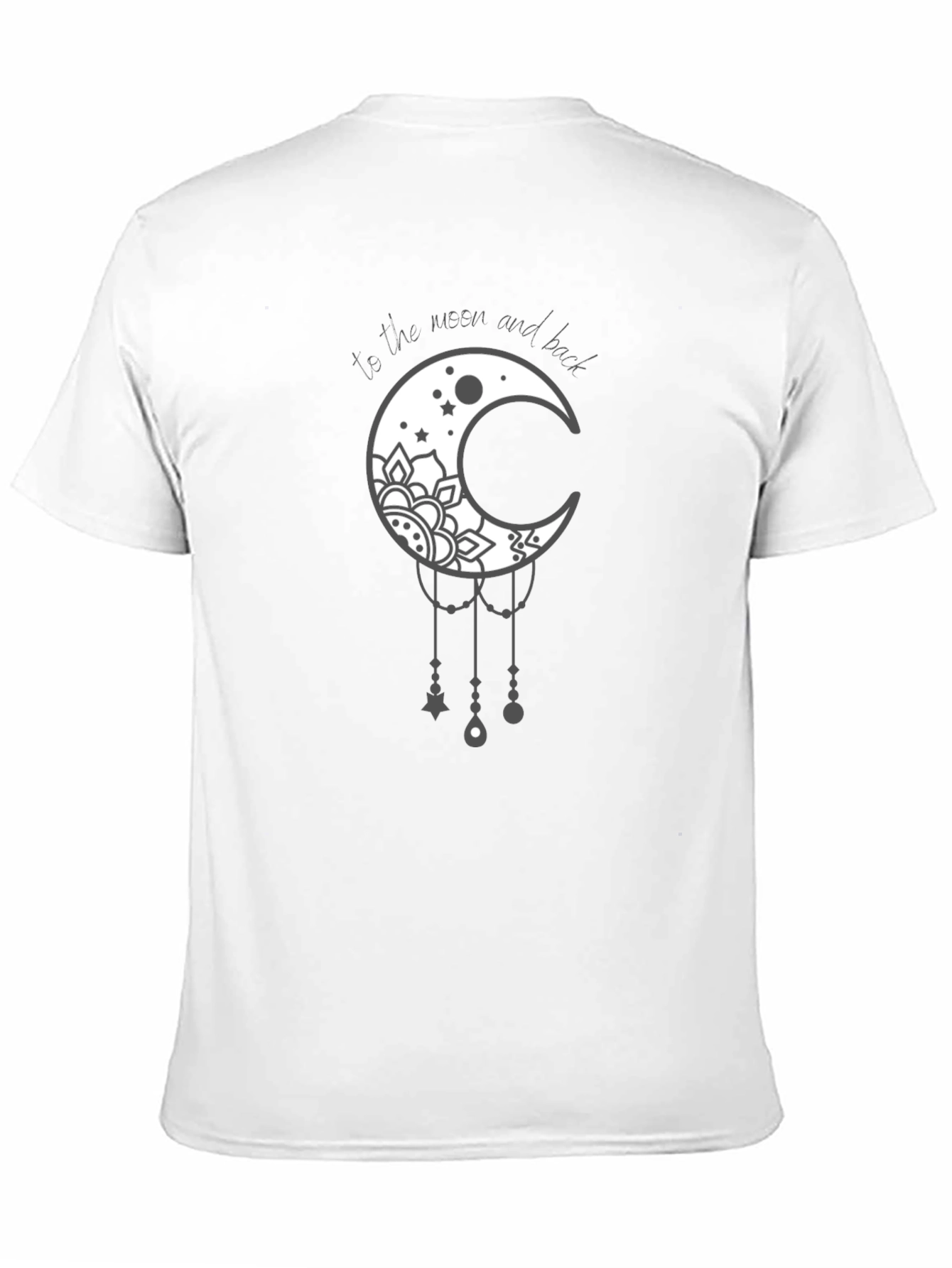 Moon and Back Graphic Tee - Stylish Celestial Design