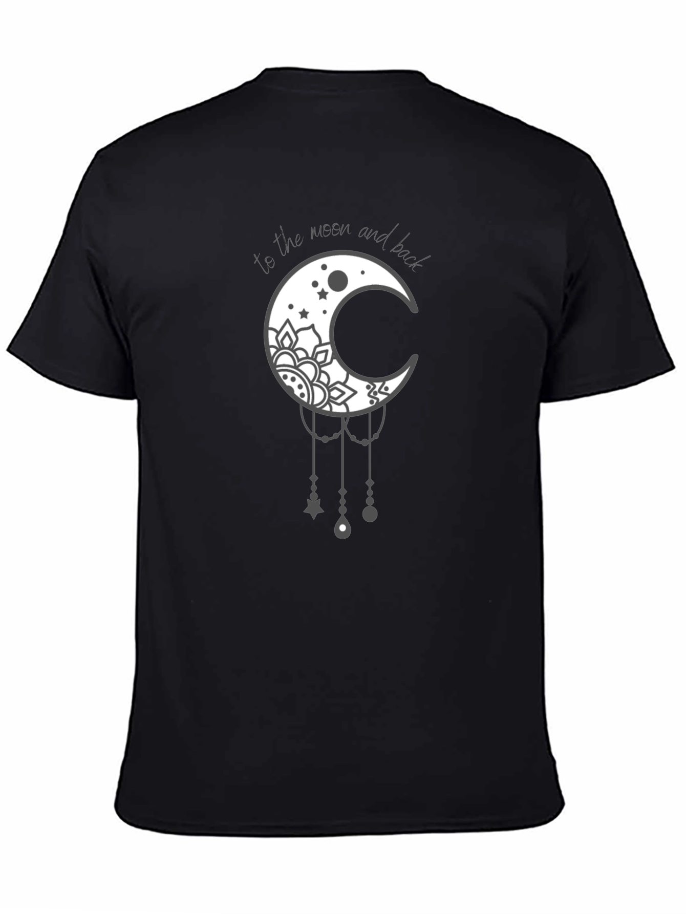 Moon and Back Graphic Tee - Stylish Celestial Design