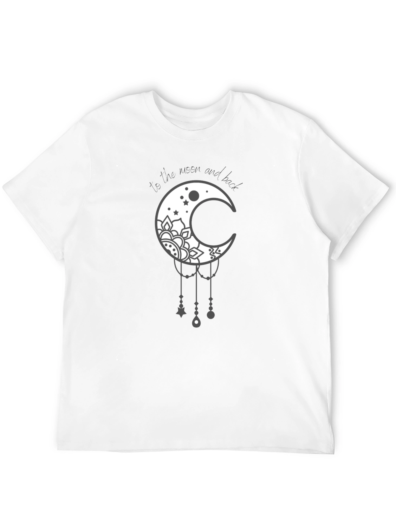 Moon and Back Graphic Tee - Stylish Celestial Design