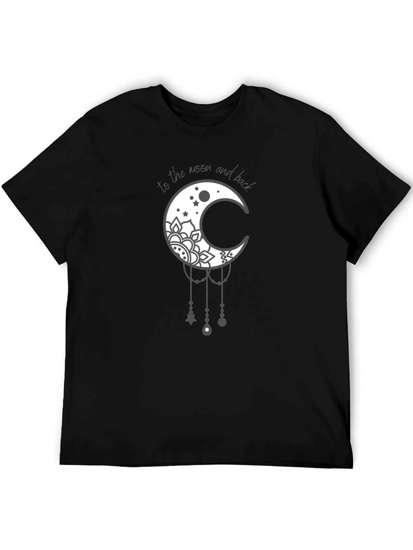 Moon and Back Graphic Tee - Stylish Celestial Design