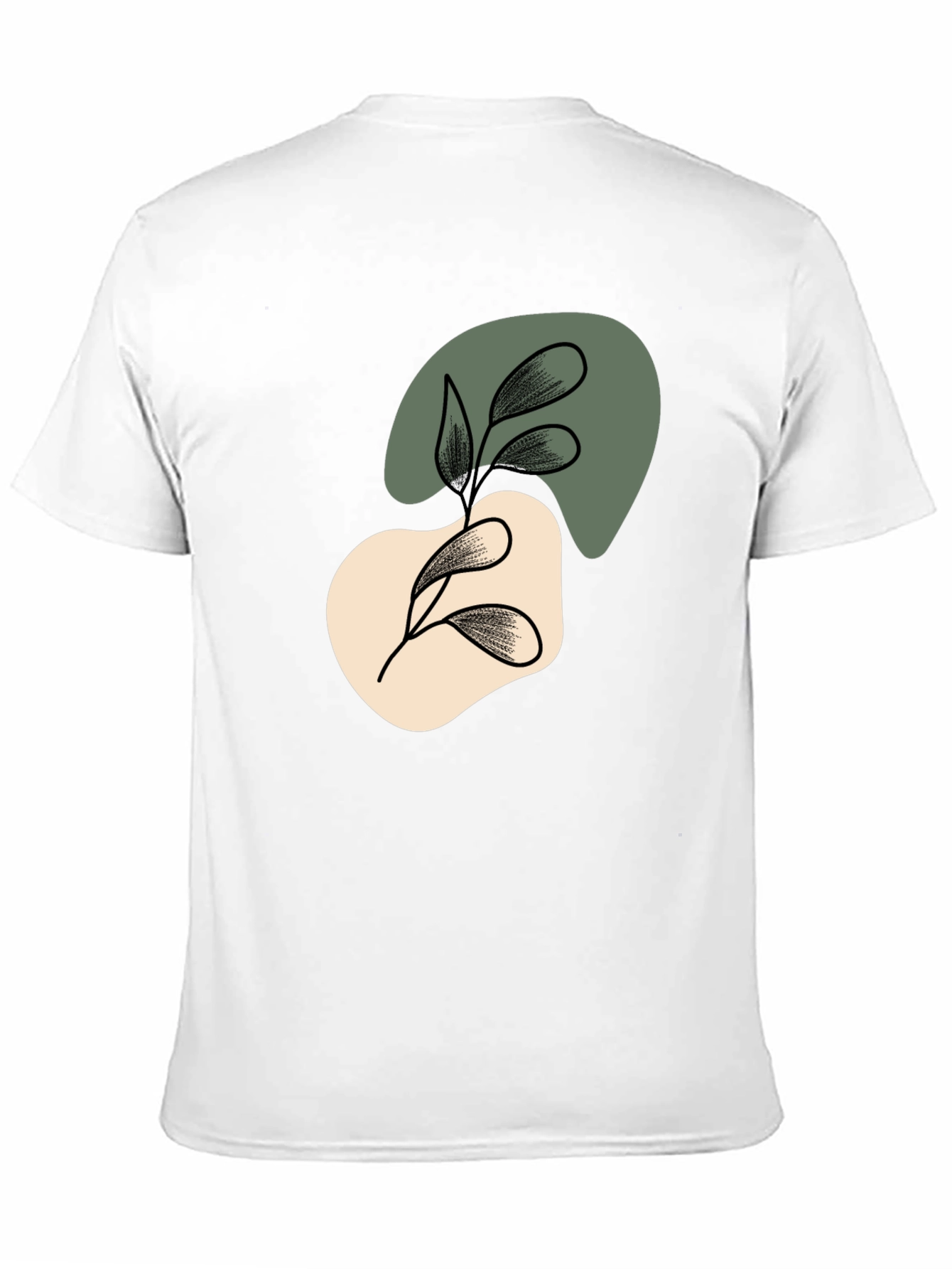 Abstract Leaf Graphic Black T-Shirt