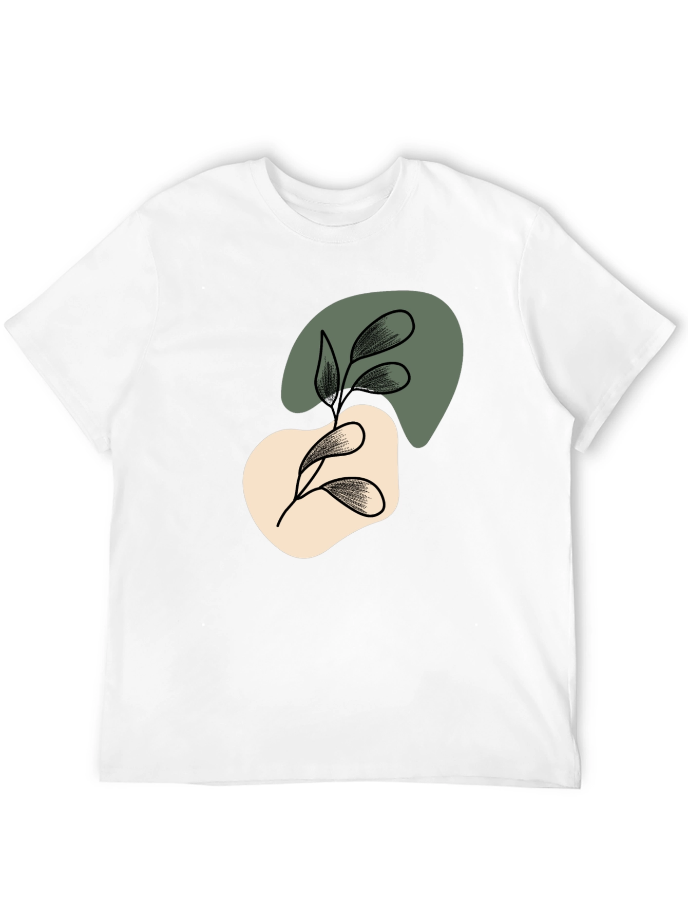 Abstract Leaf Graphic Black T-Shirt