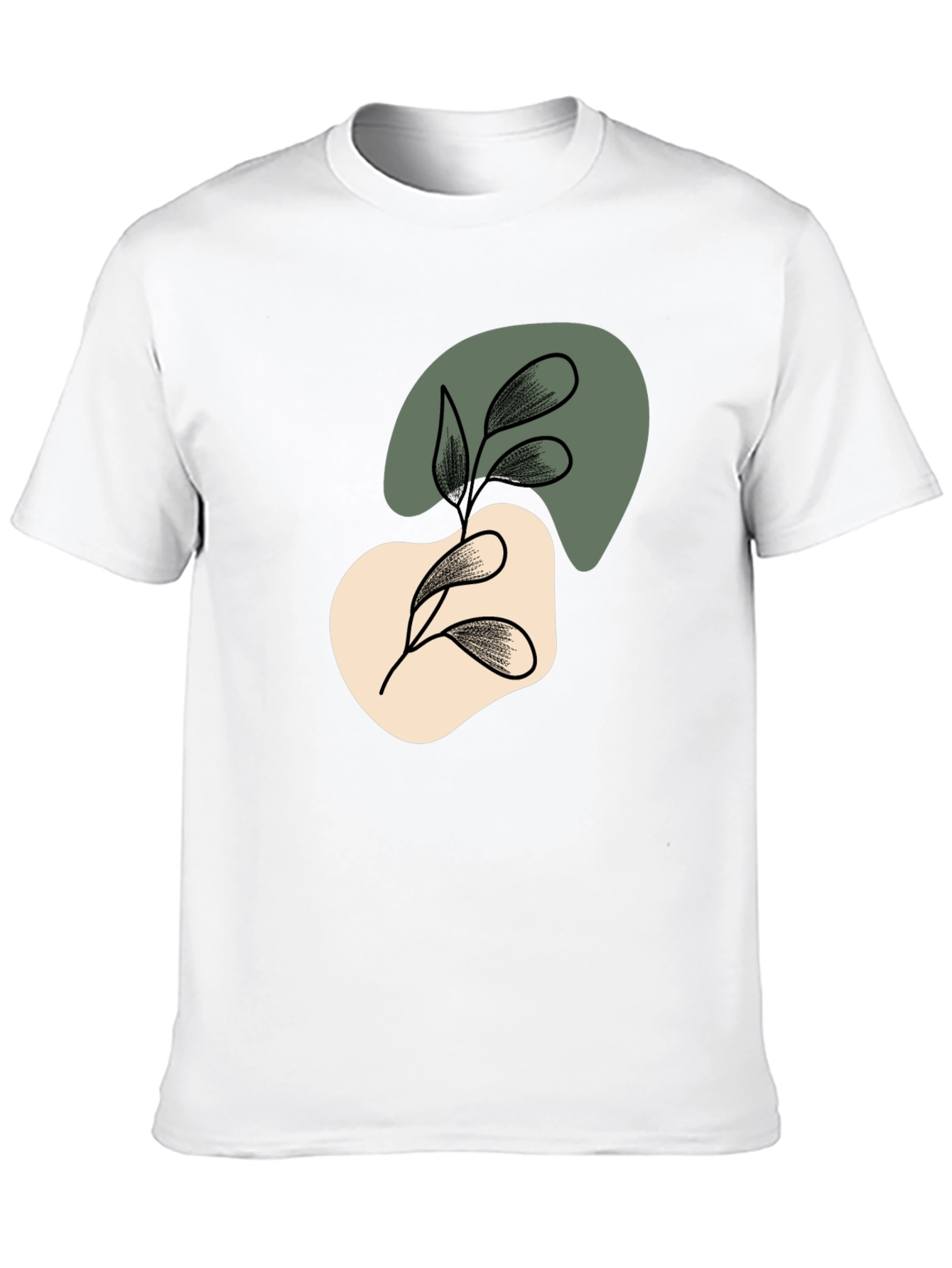 Abstract Leaf Graphic Black T-Shirt